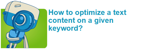 How to optimize a text content on a given keyword?