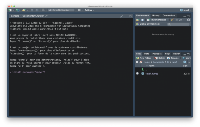 How to install a library / a package for R programming